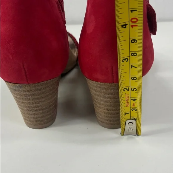 New Earth Ivy Seneca Bright Red Leather Sandals Size 9 - Picture 6 of 9